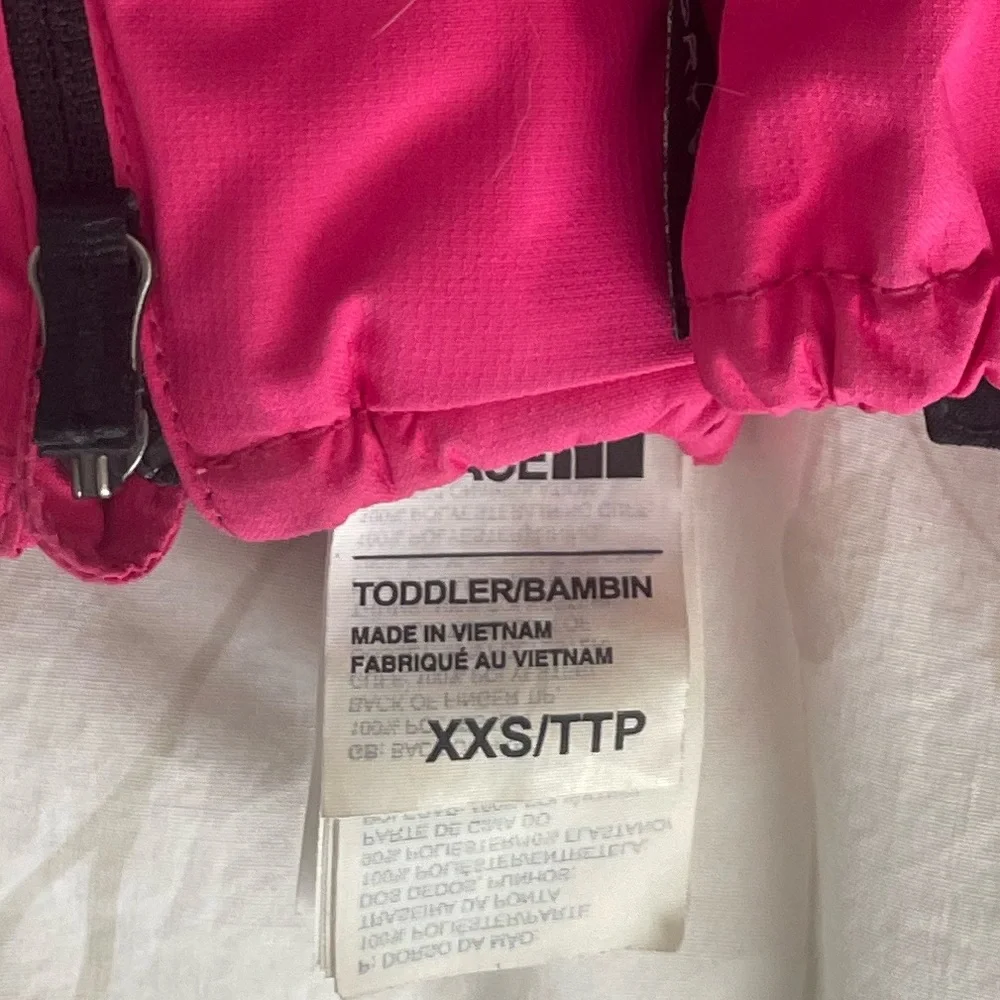 The North Face Kids Pink Insulated Mittens with Wrist Straps